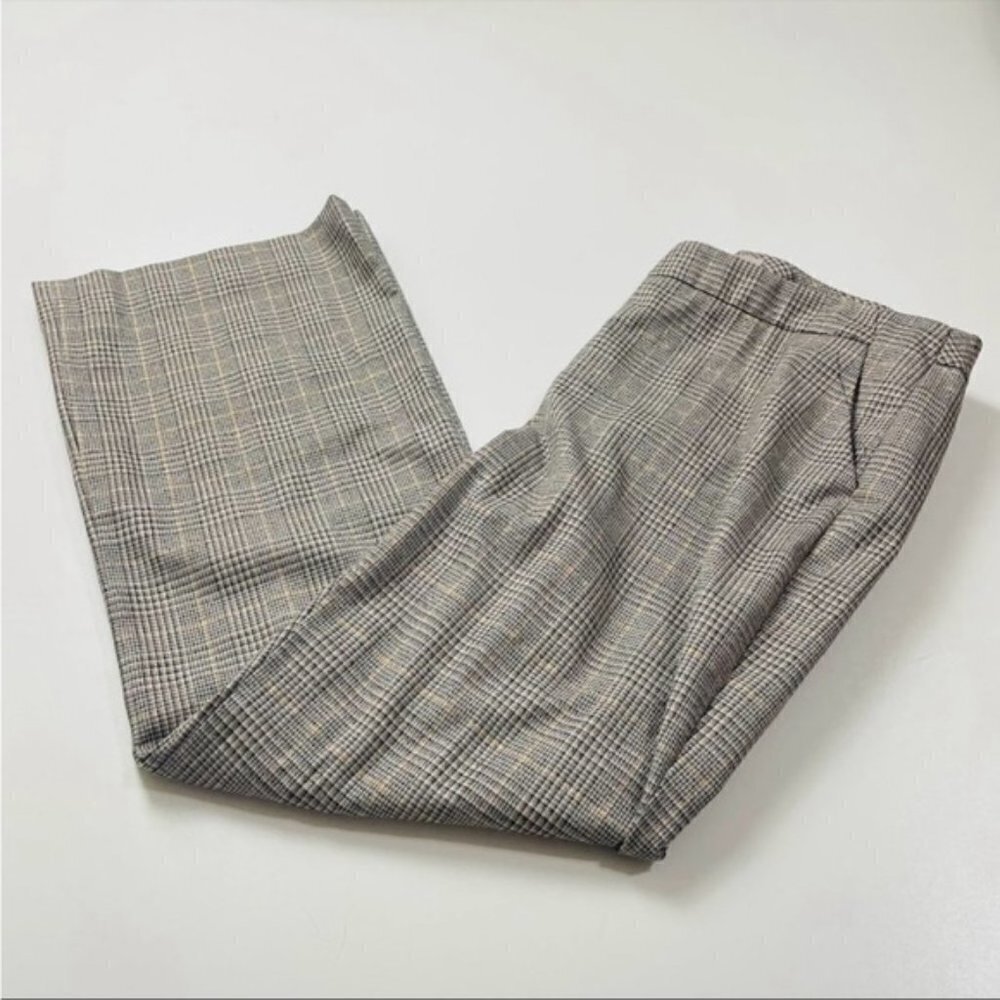 Chico's Trouser Pant So Slimming Plaid Houndstooth Neutral Metallic Bootcut Smal - Picture 8 of 15
